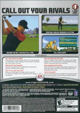 Tiger Woods PGA Tour 06 box cover back